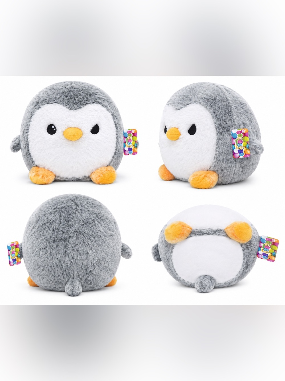 Fiesta Gray and White Plush Toy with Orange Accent
